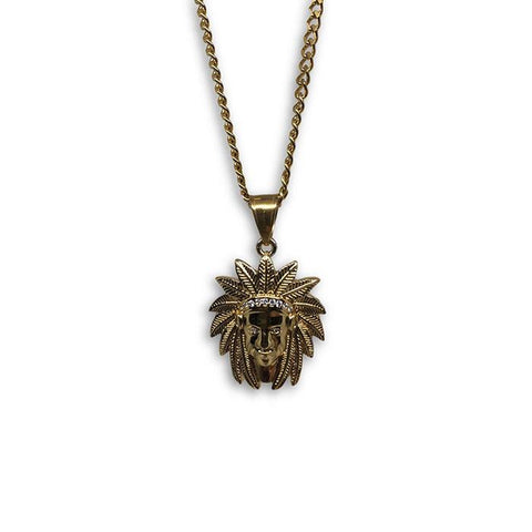 24IN 3MM CHAIN WITH NATIVE PENDANT STL_064 - WORLDSTARBLING