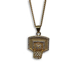 24IN 3MM CHAIN WITH BASKETHOOP PENDANT STL_066 - WORLDSTARBLING