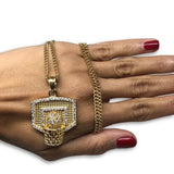 24IN 3MM CHAIN WITH BASKETHOOP PENDANT STL_066 - WORLDSTARBLING