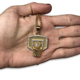 24IN 3MM CHAIN WITH BASKETHOOP PENDANT STL_066 - WORLDSTARBLING