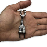 24IN 6MM WHITE STERLING STEEL CHAIN WITH PLUG PENDANT STL_068 - WORLDSTARBLING