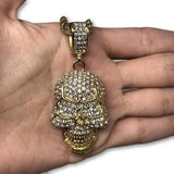 30IN 4MM Rope Chain Gold Plated Stainless Steel With Skull Pendant STL_070 - WORLDSTARBLING
