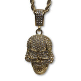 30IN 4MM Rope Chain Gold Plated Stainless Steel With Skull Pendant STL_070 - WORLDSTARBLING