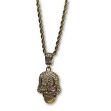 30IN 4MM Rope Chain Gold Plated Stainless Steel With Skull Pendant STL_070 - WORLDSTARBLING
