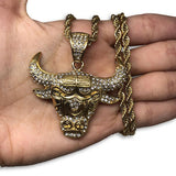 30IN 4MM Rope Chain Gold Plated Stainless Steel With Lion Pendant STL_071 - WORLDSTARBLING