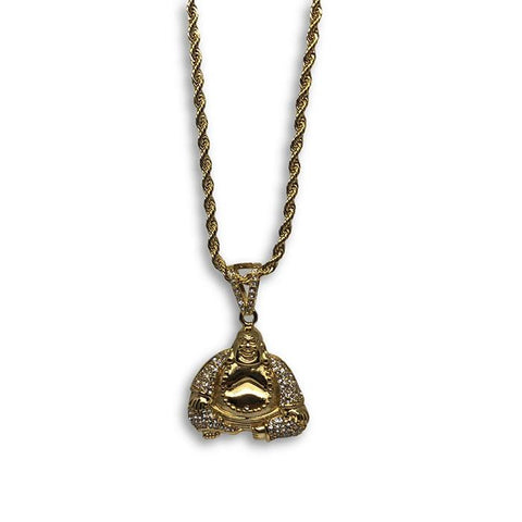 30IN 4MM Rope Chain Gold Plated Stainless Steel With Buddha Pendant STL_073 - WORLDSTARBLING
