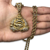 30IN 4MM Rope Chain Gold Plated Stainless Steel With Buddha Pendant STL_073 - WORLDSTARBLING