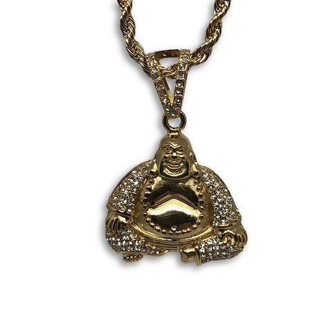 30IN 4MM Rope Chain Gold Plated Stainless Steel With Buddha Pendant STL_073 - WORLDSTARBLING