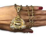 30IN 4MM Rope Chain Gold Plated Stainless Steel With Buddha Pendant STL_073 - WORLDSTARBLING