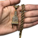 24IN 4MM Rope Chain Gold Plated Stainless With Plug Pendant STL_076 - WORLDSTARBLING