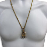 24IN 4MM Rope Chain Gold Plated Stainless With Plug Pendant STL_076 - WORLDSTARBLING