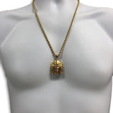 24IN 4MM Rope Chain Gold Plated Stainless With Native American Pendant STL_077 - WORLDSTARBLING