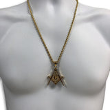 24IN 4MM Rope Chain Gold Plated Stainless With Mason Pendant STL_078 - WORLDSTARBLING