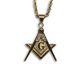 24IN 4MM Rope Chain Gold Plated Stainless With Mason Pendant STL_078 - WORLDSTARBLING