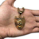 24IN 4MM Rope Chain Gold Plated Stainless With Lion Pendant STL_080 - WORLDSTARBLING