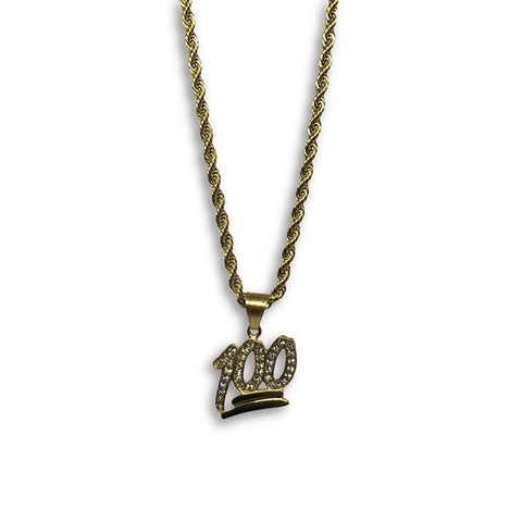 24IN 4MM Rope Chain Gold Plated Stainless With Emoji Pendant STL_083 - WORLDSTARBLING
