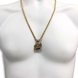 24IN 4MM Rope Chain Gold Plated Stainless With Emoji Pendant STL_083 - WORLDSTARBLING