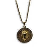 24IN 4MM Rollo Chain Gold Plated Stainless With Lion Pendant STL_085 - WORLDSTARBLING