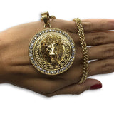 24IN 4MM Rollo Chain Gold Plated Stainless With Lion Pendant STL_085 - WORLDSTARBLING