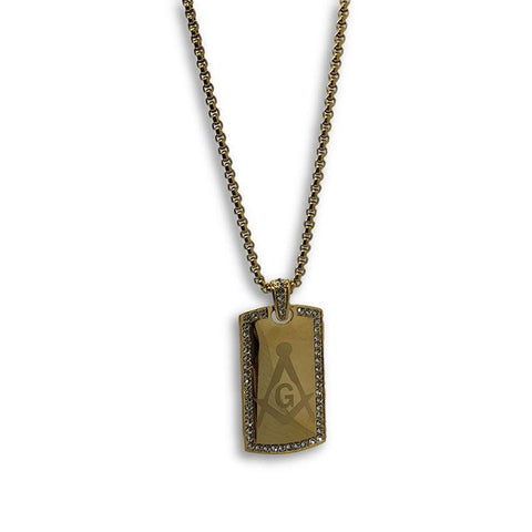 24IN 4MM Rollo Chain Gold Plated Stainless With Mason Pendant STL_086 - WORLDSTARBLING