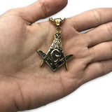 24IN 4MM Rollo Chain Gold Plated Stainless With Mason Pendant STL_087 - WORLDSTARBLING