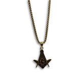 24IN 4MM Rollo Chain Gold Plated Stainless With Mason Pendant STL_087 - WORLDSTARBLING