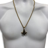 24IN 4MM Rollo Chain Gold Plated Stainless With Mason Pendant STL_087 - WORLDSTARBLING