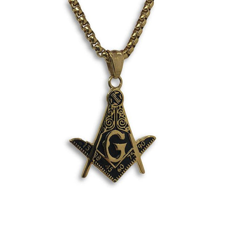 24IN 4MM Rollo Chain Gold Plated Stainless With Mason Pendant STL_087 - WORLDSTARBLING
