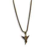 24IN 4MM Rollo Chain Gold Plated Stainless With Angel Pendant STL_092 - WORLDSTARBLING