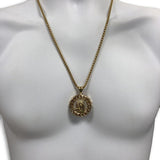 24IN 4MM Rollo Chain Gold Plated Stainless With Round Jesus Pendant STL_093 - WORLDSTARBLING