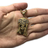 24IN 4MM Rollo Chain Gold Plated Stainless With Jesus Haed Pendant STL_096 - WORLDSTARBLING