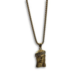 24IN 4MM Rollo Chain Gold Plated Stainless With Jesus Haed Pendant STL_096 - WORLDSTARBLING