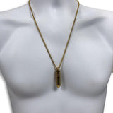 24IN 4MM Rollo Chain Gold Plated Stainless With Bullet Pendant STL_097 - WORLDSTARBLING