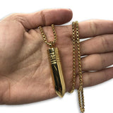 24IN 4MM Rollo Chain Gold Plated Stainless With Bullet Pendant STL_097 - WORLDSTARBLING