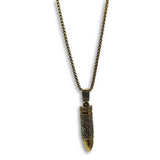24IN 4MM Rollo Chain Gold Plated Stainless With Bullet Pendant STL_098 - WORLDSTARBLING
