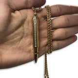 24IN 4MM Rollo Chain Gold Plated Stainless With Bullet Pendant STL_099 - WORLDSTARBLING