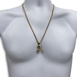 24IN 4MM Rollo Chain Gold Plated Stainless With Fist Pendant STL_100 - WORLDSTARBLING