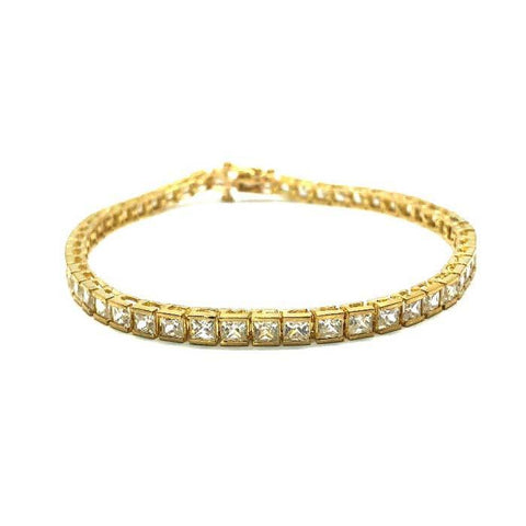 Bracelet de tennis Cube en or jaune 10K 4,2MM WBG-002