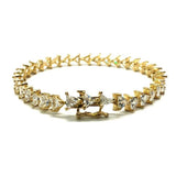 10K Yellow Gold Triangle Bracelet 5.7MM WBG-003 - WORLDSTARBLING