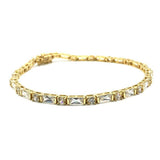 10K Yellow Gold Bracelet CZ Rectangle CZ 10K WBG-004 - WORLDSTARBLING