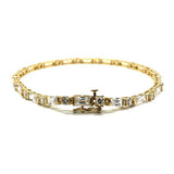10K Yellow Gold Bracelet CZ Rectangle CZ 10K WBG-004 - WORLDSTARBLING