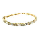 10K Yellow Gold Bracelet CZ Rectangle CZ 10K WBG-004 - WORLDSTARBLING