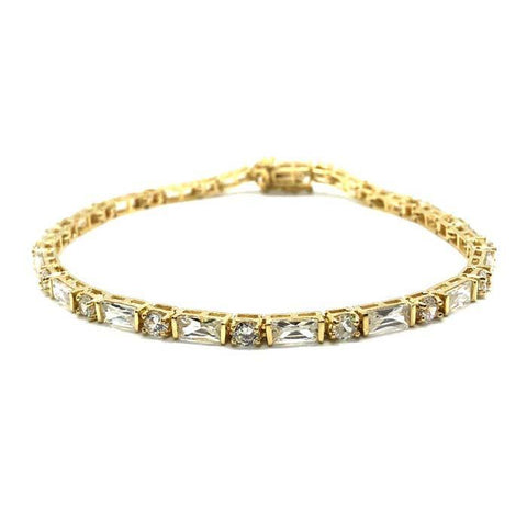 Bracelet en or jaune 10K CZ Rectangle CZ 10K WBG-004