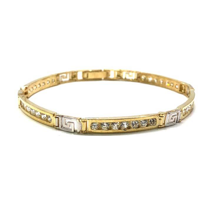 Yellow & White Gold Bracelet Versac CZ WBG-005 - WORLDSTARBLING