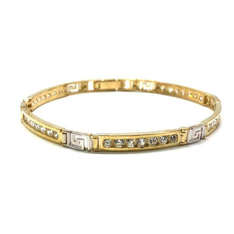 Yellow & White Gold Bracelet Versac CZ WBG-005 - WORLDSTARBLING