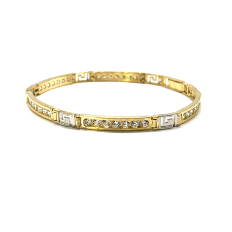 Yellow & White Gold Bracelet Versac CZ WBG-005 - WORLDSTARBLING
