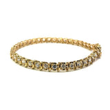 10K Yellow Gold Curve Dash 2 Tennis Bracelet 5.3MM WBG-006 - WORLDSTARBLING
