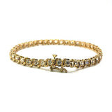 10K Yellow Gold Curve Dash 2 Tennis Bracelet 5.3MM WBG-006 - WORLDSTARBLING