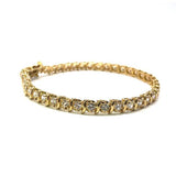 10K Yellow Gold Curve Dash 2 Tennis Bracelet 5.3MM WBG-006 - WORLDSTARBLING