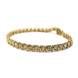 10K Yellow Gold Curve Dash 2 Tennis Bracelet 5.3MM WBG-006 - WORLDSTARBLING